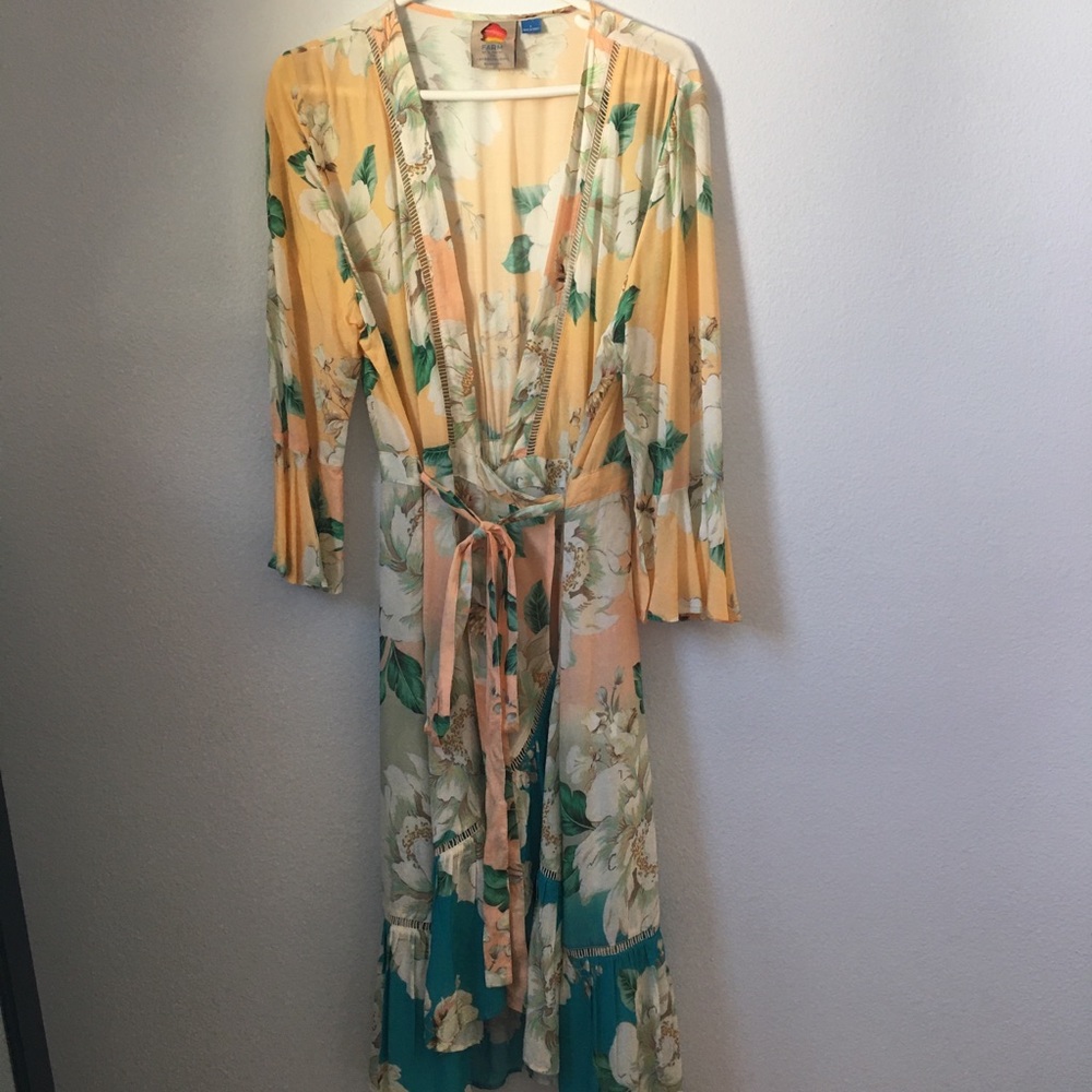 Farm Rio multi color wrap dress